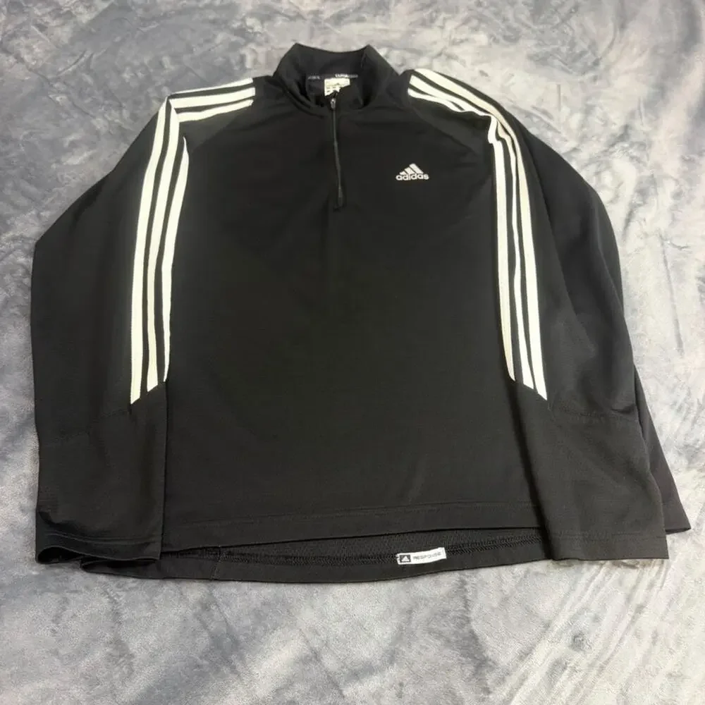 Adidas ClimaCool Men’s S L Black 1/4 Quarter Zip Long Sleeve Mock Neck Pullover